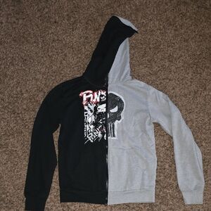 Marvel Black and Gray Zip-Up Men's Sweater